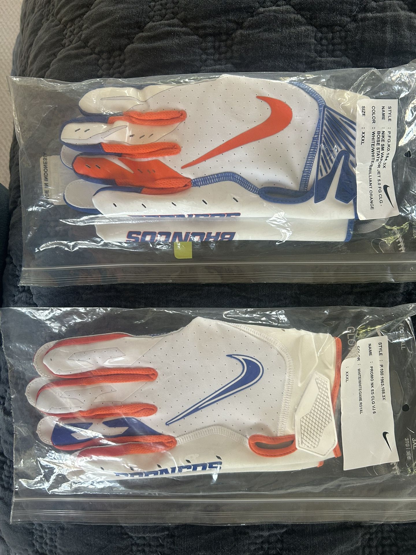 2 Pair Boise State Nike Vapor Football Gloves