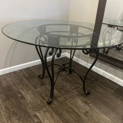 Rod Iron Glass Top Table