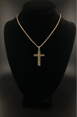 14k Gold - NUGGET STYLE CROSS PENDANT