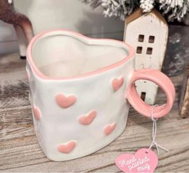 Sunday Morning Ceramics Heart Shaped mug (pink)