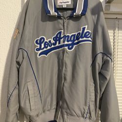 Majestic Grey Dodgers Jacket Men’s XL 