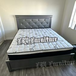 KING BED Frame With Mattress