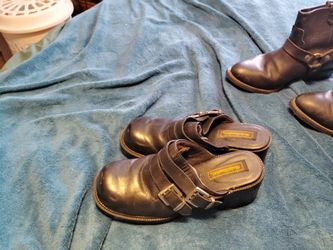 Leather Biker Boots And Clogs