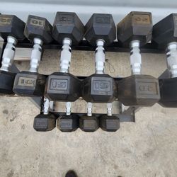 Rubber Dumbbell Set 
