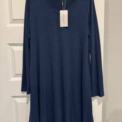 Lionstill Long Sleeve Navy Dress W/pockets Size L - New!