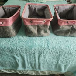Fabric Storage Baskets 15" L X 11" W X 9" H