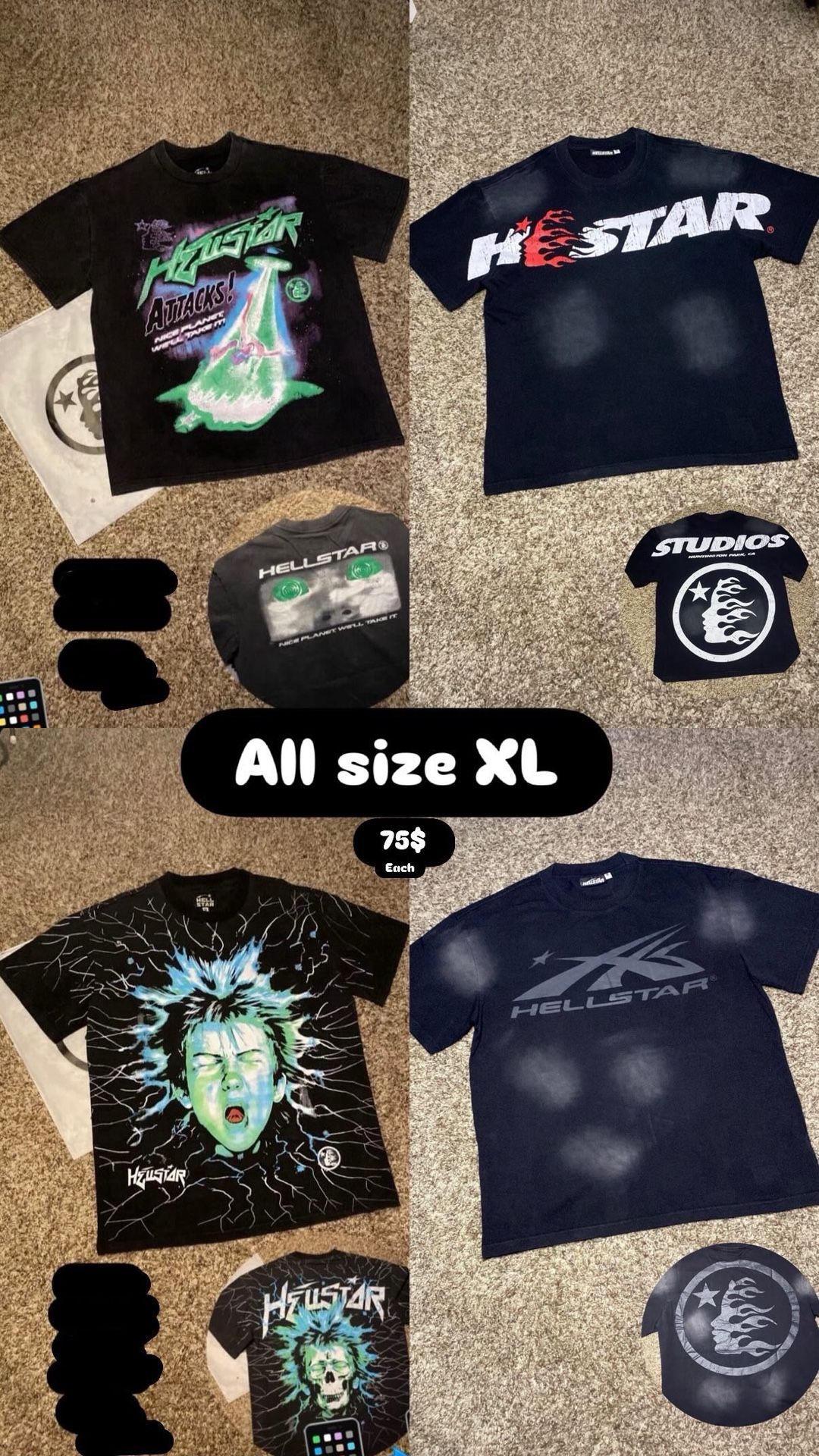 Sz XL Hellstar Tees