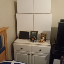 Five Piece White Cabinet