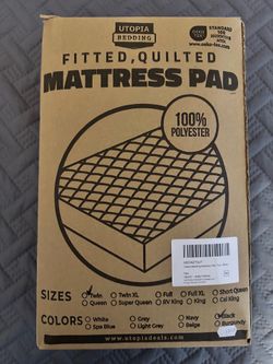 New in box, black fitted quilted TWIN mattress pad