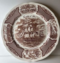 Set of 2 Alfred Meakin Fair Winds Tall Ship Friendship Of Salem Dinner Plates