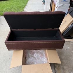 40 Inch Chocolate Brown Storage Ottoman