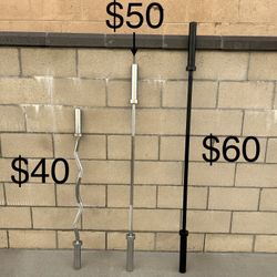 EZ Curl Bar, 5’ & 6’ Olympic Barbell **See Photo For Pricing, FIRM PRICE**