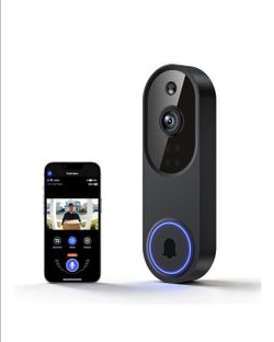 1080P Wireless Video Doorbell Camera, Outdoor Surveillance Cameras, FHD Live View, Cloud Storage, AI Human Detection, Instant Alert, Night Vision, Two