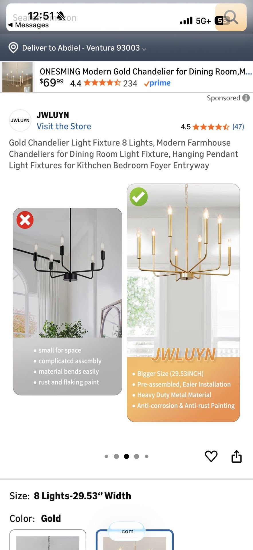 Chandelier Light Fixture 