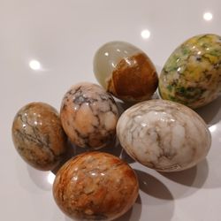 Natural Gem Stones Decorative Eggs.  3" Each. $7 Each
