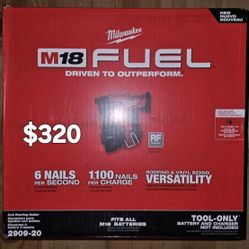 Milwaukee
M18 FUEL 18-Volt Lithium-Ion Brushless Cordless Coil Roofing Nailer (Tool Only)