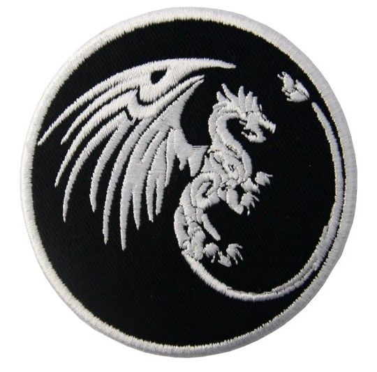 Dragon Symbols of Power and Might Patch Embroidered Applique Iron On Sew On Emblem