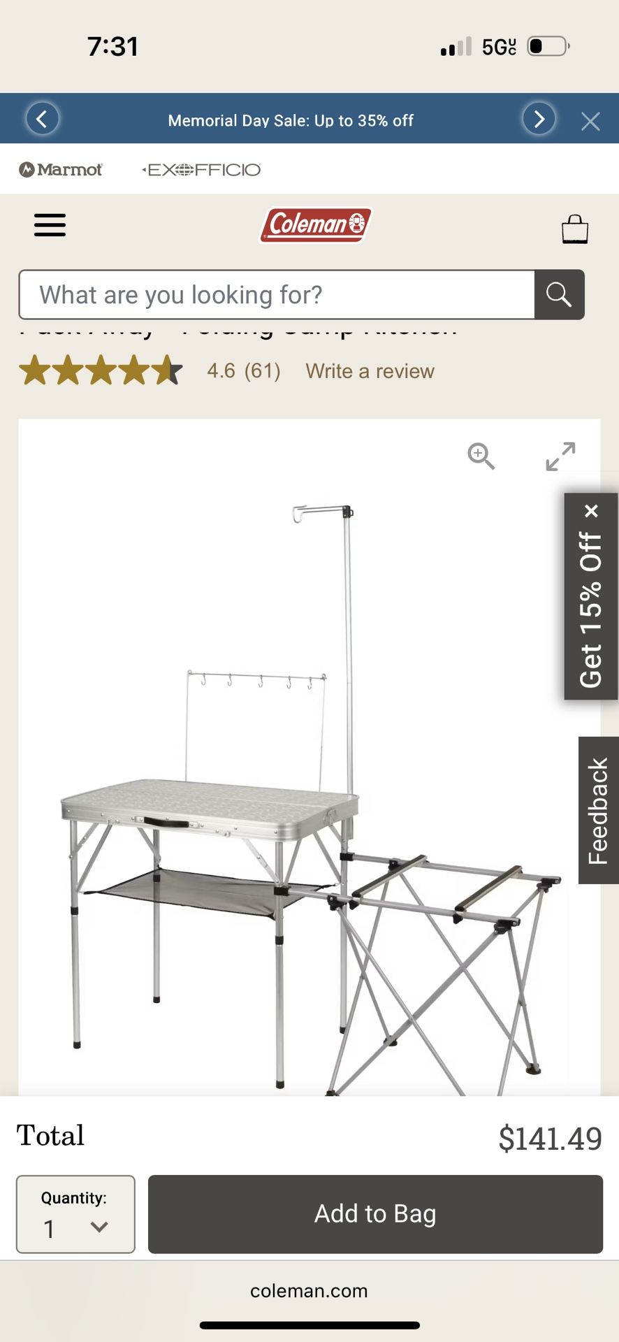 Coleman Folding Kitchen