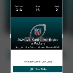 Eagles Tix. Wildcard Game Club Level C16