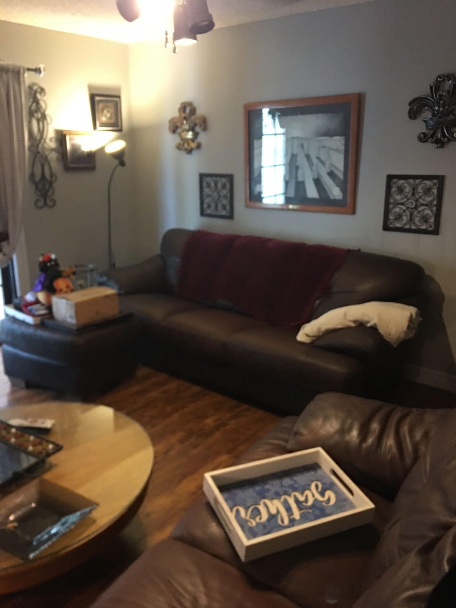 Real Leather Couch And Love Sit