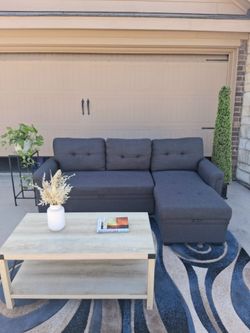Dark gray Pullout Bed Sectional Couch- Free Delivery