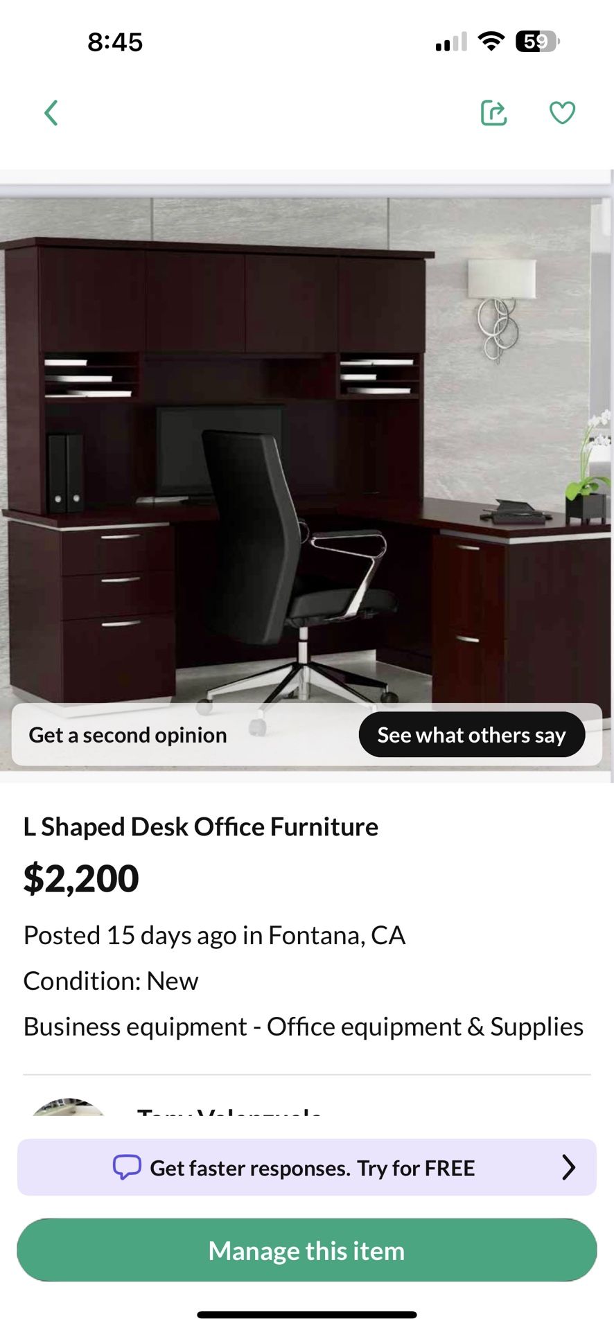 L Shaped Desk Office Furniture 