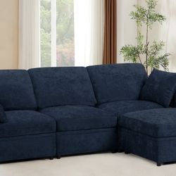 Navy Blue Comfortable Sectional 