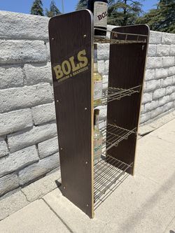 BOLS original vintage Baker stand or plant stand retro storage or display brass & woodgrain