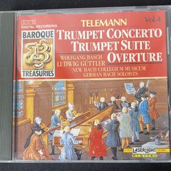 Telemann Vol. 4 Trumpet Concerto Trumpet Suite Overture Classical CD 1990 Rare