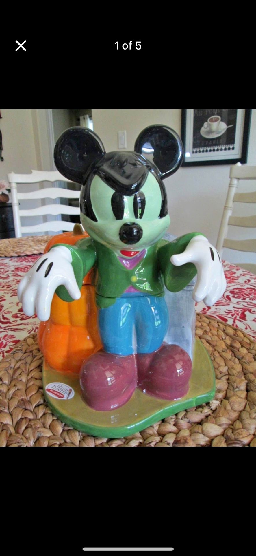 Brand New! Disney Halloween Mickey Mouse Cookie Jar