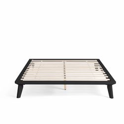 Nectar Black Wood Platform Bed Frame (Queen)