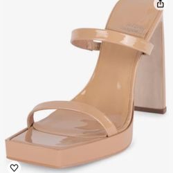 Jeffrey Campbell Patent Leather Tan Heels Size 9