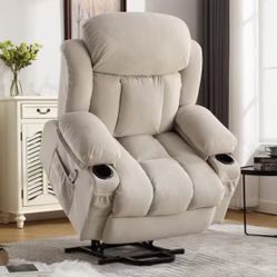 Sofa Recliner Lift Chair - Beige Fabric