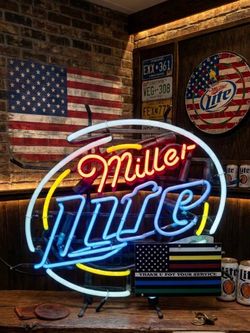 miller lite Support our heroes neon sign