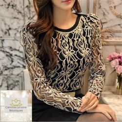 Womens's Embroidery Lacy Blouse