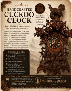 Antique Black Forest Handcrafted Cuckoo Clock