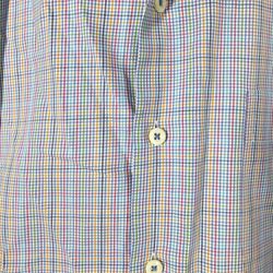 Peter Millar Multicolor Gingham Cotton Shirt Long Sleeve Button Down Size L