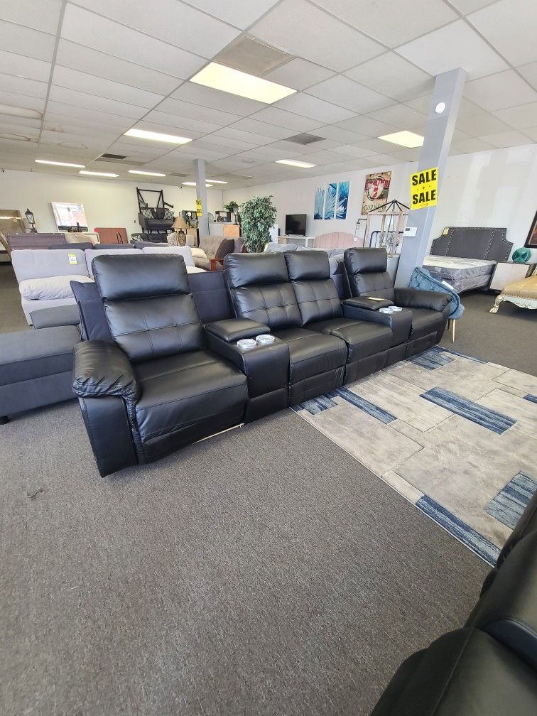 2pc Sofas  11ft .... Blk Vinyl 