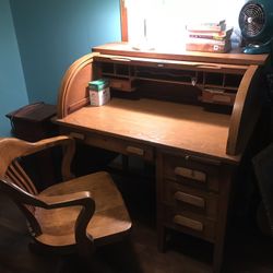 Antique Roll Top Desk