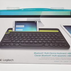 Logitech Portable Bluetooth Multi-Device Keyboard – Wireless PC/Mac/Tablet/Phone