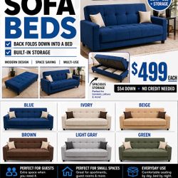 🚨 SOFA BEDS WITH STORAGE – ONLY $499! 🚨