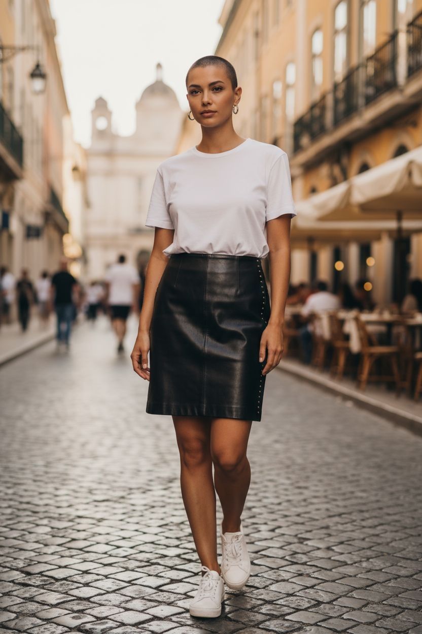 XoXo Studded Leather Skirt Fully Lined