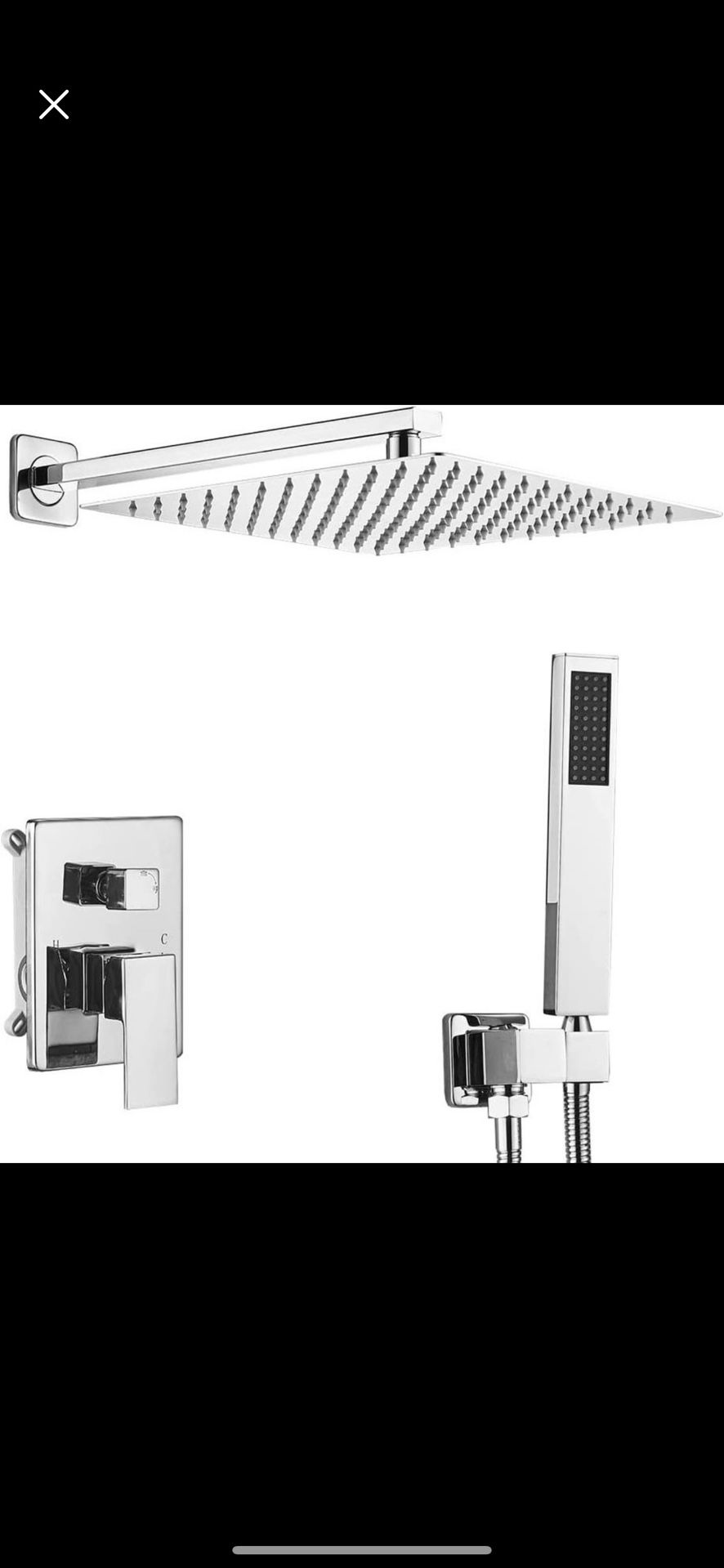Polished Chrome Shower System 10 Inch Luxury Rain Mixer Shower Combo Set