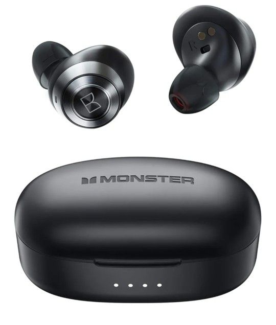 Monster Achieve 100 AirLinks Wireless Earbuds,Super Fast Charge,Bluetooth 5.0 in-Ear Stereo Headphones with USB-C Charging Case