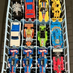 Hot Wheels Vintage Lot Of 12 Diecast Cars W/Tray