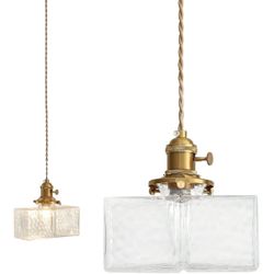 New Industrial Pendant Light Brass Glass