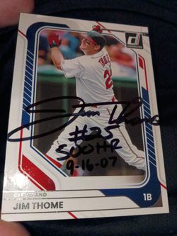 Jim Thome Cleveland Indians home run slugger 500 home run hitter signed autographed card lot MLB