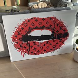 Large Print Lip Canvas Art