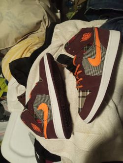 size 5 AIR Jordan 1 Plaid Mids