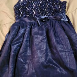 Little Girls Beautiful Royal Blue Dress Perfect For Christmas And Holidays